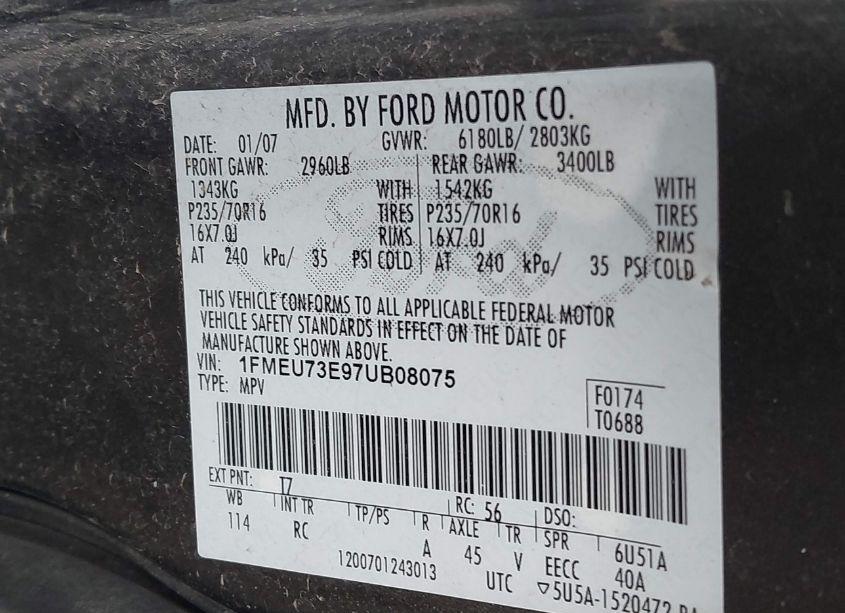 Photo 9 of 2007 Ford Explorer XLT (VIN 1FMEU73E97UB08075)