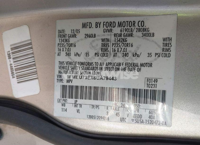 Photo 9 of 2006 Ford Explorer XLT (VIN 1FMEU73EX6UA79443)