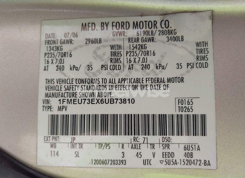 Photo 9 of 2006 Ford Explorer XLT (VIN 1FMEU73EX6UB73810)