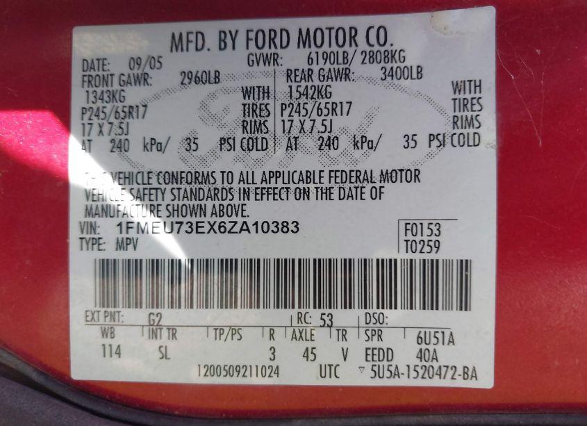 Photo 9 of 2006 Ford Explorer XLT (VIN 1FMEU73EX6ZA10383)