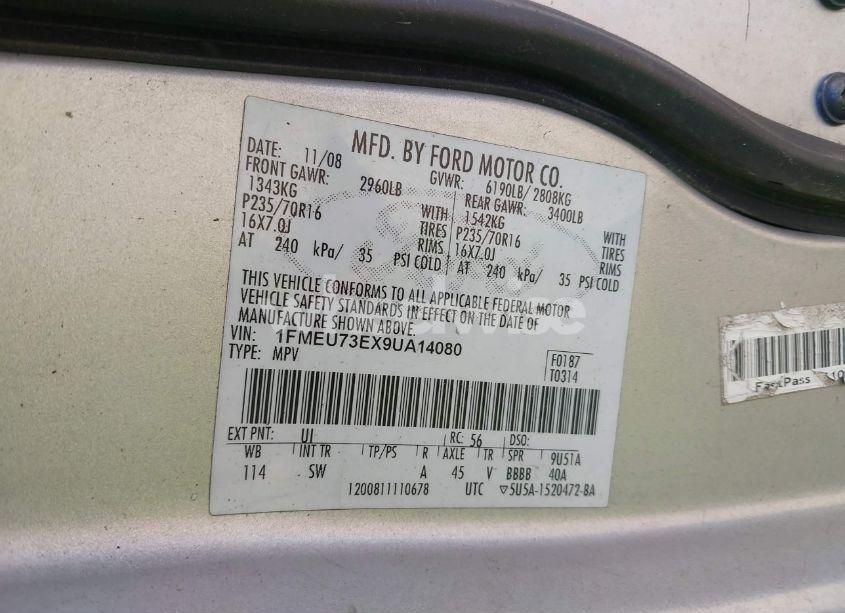 Photo 9 of 2009 Ford Explorer XLT (VIN 1FMEU73EX9UA14080)