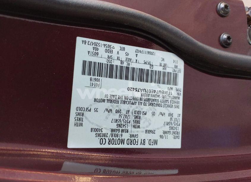 Photo 9 of 2007 Ford Explorer EDDIE BAUER (VIN 1FMEU74E07UA75420)