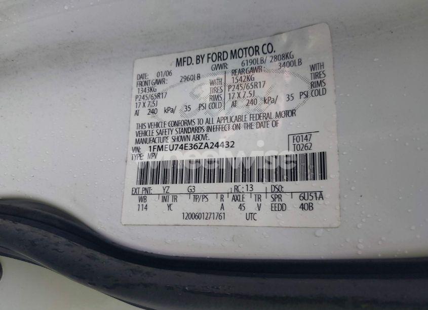 Photo 9 of 2006 Ford Explorer EDDIE BAUER (VIN 1FMEU74E36ZA24432)