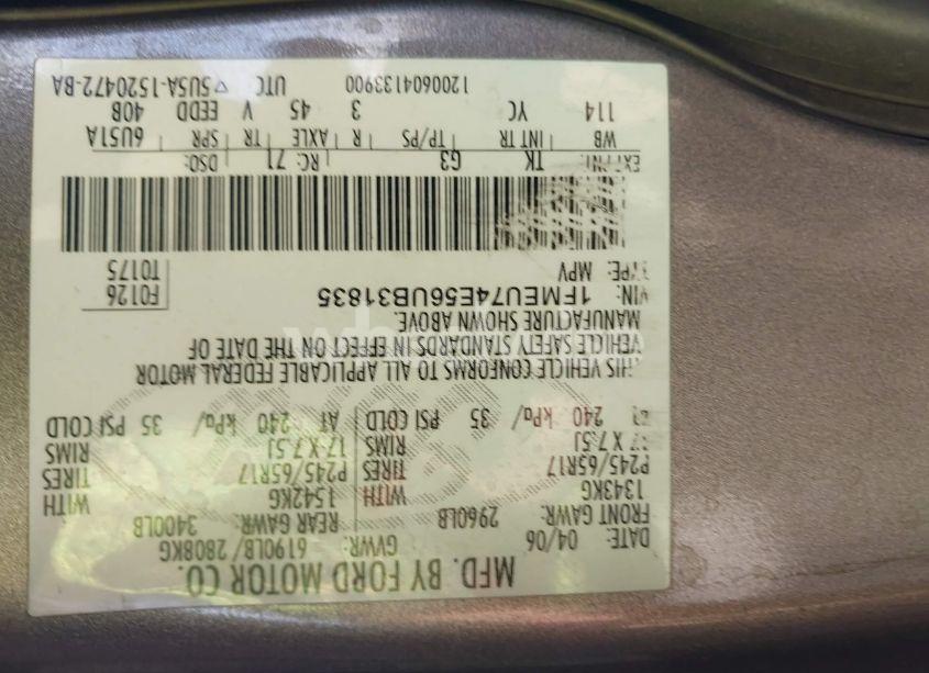 Photo 9 of 2006 Ford Explorer EDDIE BAUER (VIN 1FMEU74E56UB31835)