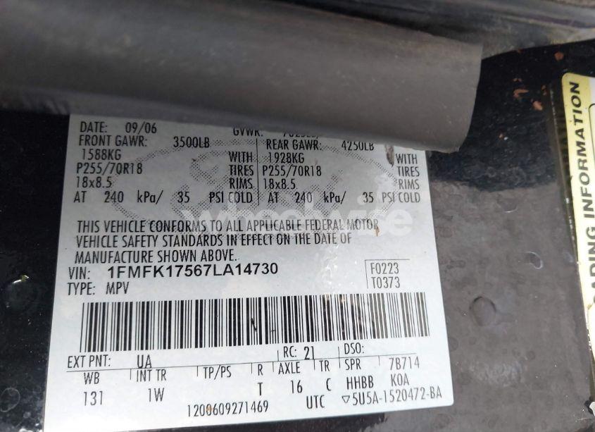 Photo 9 of 2007 Ford Expedition EL EDDIE BAUER (VIN 1FMFK17567LA14730)