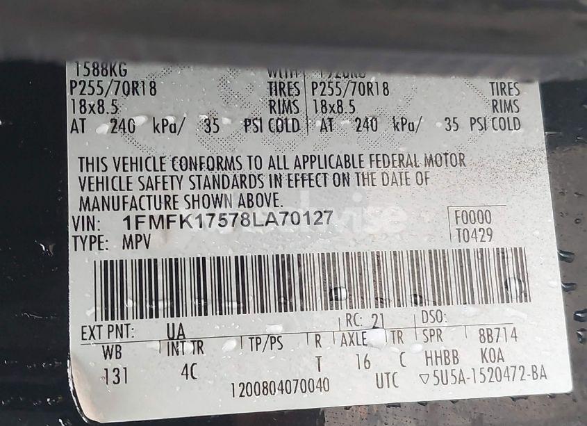 Photo 9 of 2008 Ford Expedition EL EDDIE BAUER/KING RANCH (VIN 1FMFK17578LA70127)