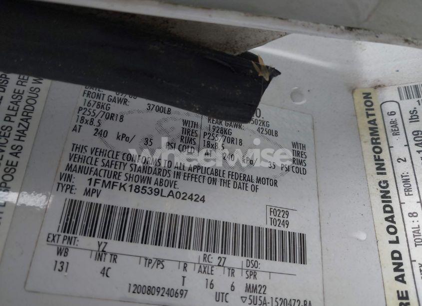 Photo 9 of 2009 Ford Expedition EL EDDIE BAUER/KING RANCH (VIN 1FMFK18539LA02424)