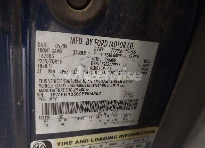 Photo 9 of 2009 Ford Expedition EL EDDIE BAUER/KING RANCH (VIN 1FMFK18569EB04353)