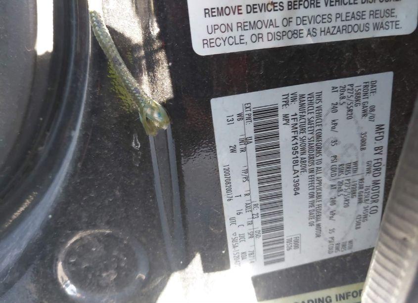 Photo 9 of 2008 Ford Expedition EL LIMITED (VIN 1FMFK19518LA13984)