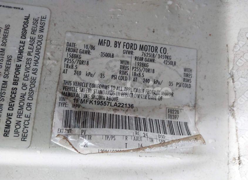 Photo 9 of 2007 Ford Expedition EL LIMITED (VIN 1FMFK19557LA22136)