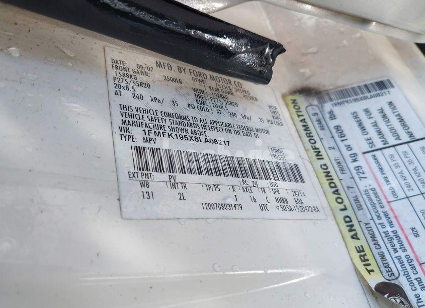 Photo 9 of 2008 Ford Expedition EL LIMITED (VIN 1FMFK195X8LA08217)