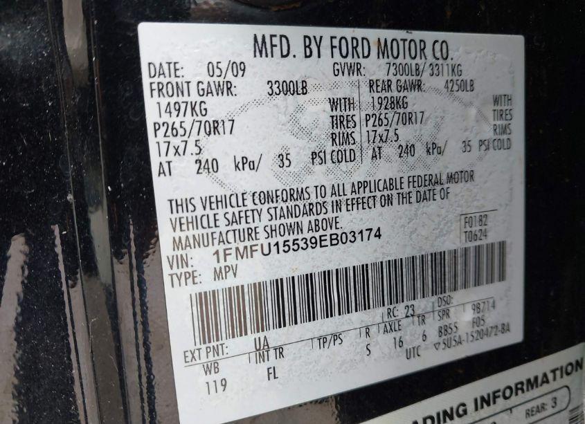 Photo 9 of 2009 Ford Expedition XLT (VIN 1FMFU15539EB03174)