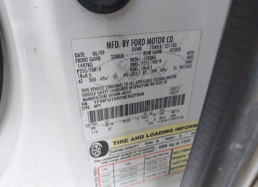 Photo 9 of 2009 Ford Expedition XLT (VIN 1FMFU15559EB27508)