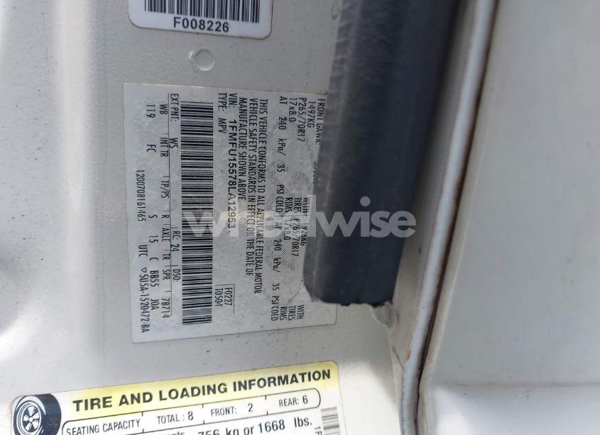 Photo 9 of 2008 Ford Expedition XLT (VIN 1FMFU15578LA12953)