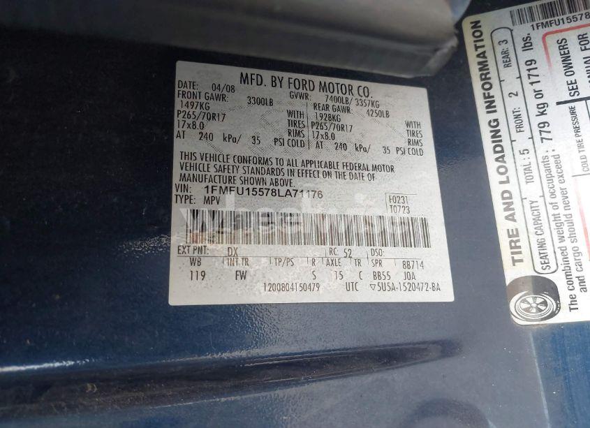 Photo 9 of 2008 Ford Expedition XLT (VIN 1FMFU15578LA71176)