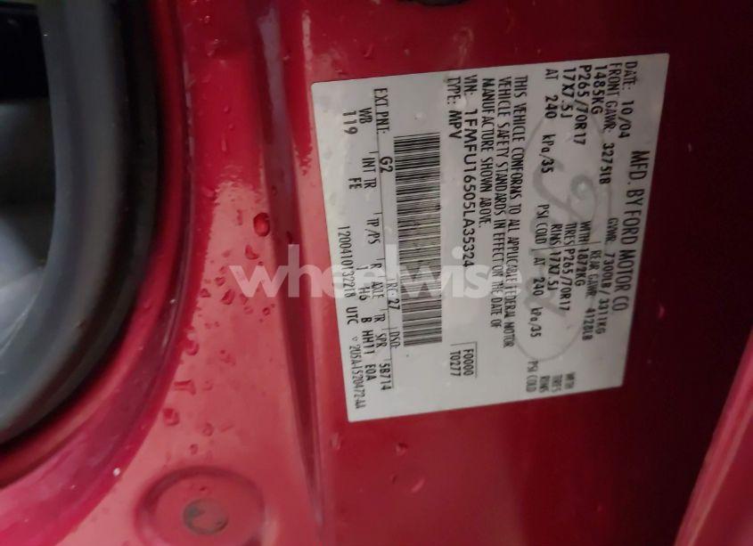 Photo 9 of 2005 Ford Expedition NBX/XLT (VIN 1FMFU16505LA35324)