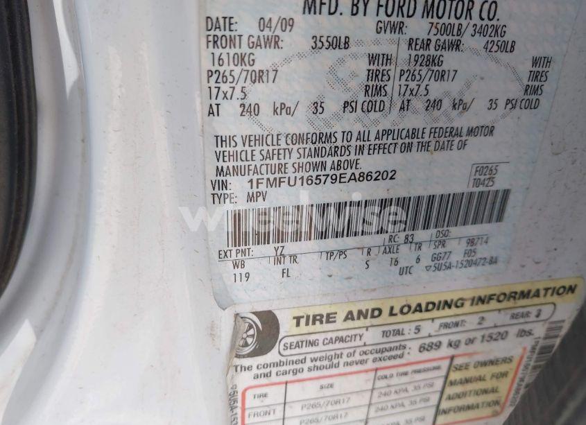 Photo 9 of 2009 Ford Expedition XLT (VIN 1FMFU16579EA86202)