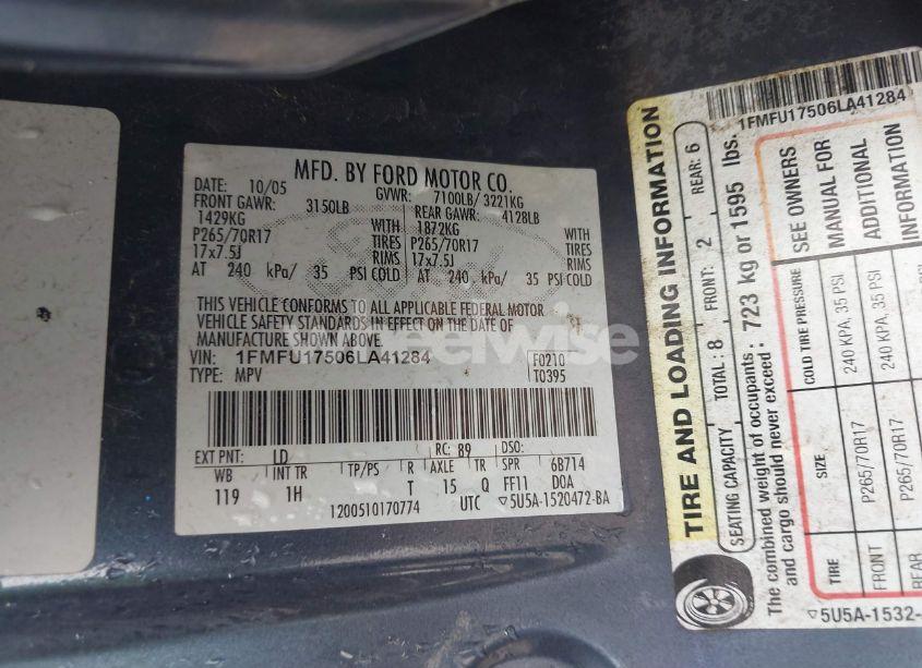 Photo 9 of 2006 Ford Expedition EDDIE BAUER/KING RANCH (VIN 1FMFU17506LA41284)