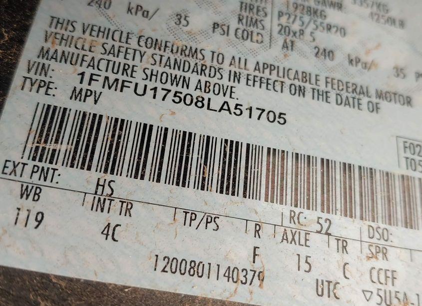 Photo 9 of 2008 Ford Expedition EDDIE BAUER/KING RANCH (VIN 1FMFU17508LA51705)