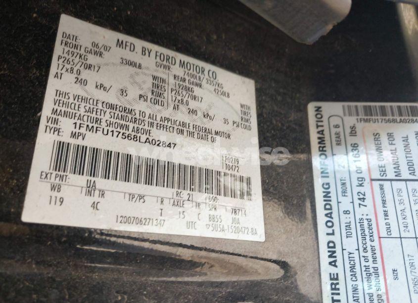 Photo 9 of 2008 Ford Expedition EDDIE BAUER/KING RANCH (VIN 1FMFU17568LA02847)