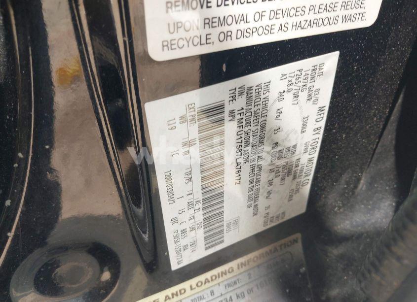 Photo 9 of 2007 Ford Expedition EDDIE BAUER (VIN 1FMFU17587LA76172)