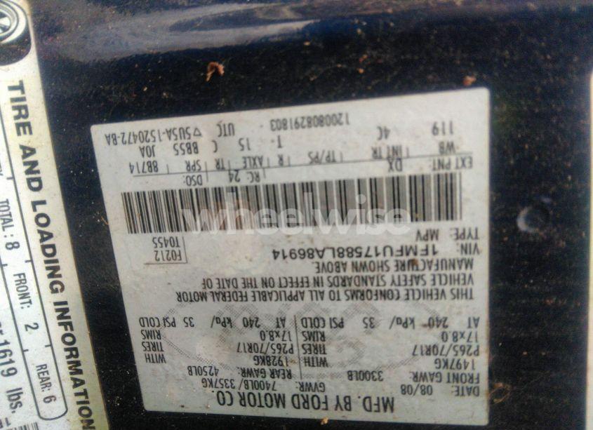 Photo 9 of 2008 Ford Expedition EDDIE BAUER/KING RANCH (VIN 1FMFU17588LA86914)