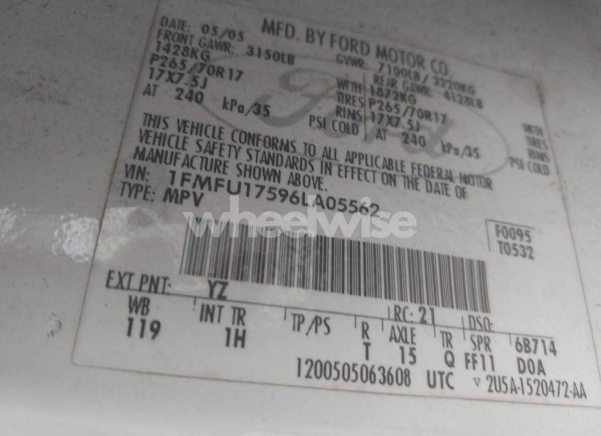 Photo 9 of 2006 Ford Expedition EDDIE BAUER/KING RANCH (VIN 1FMFU17596LA05562)