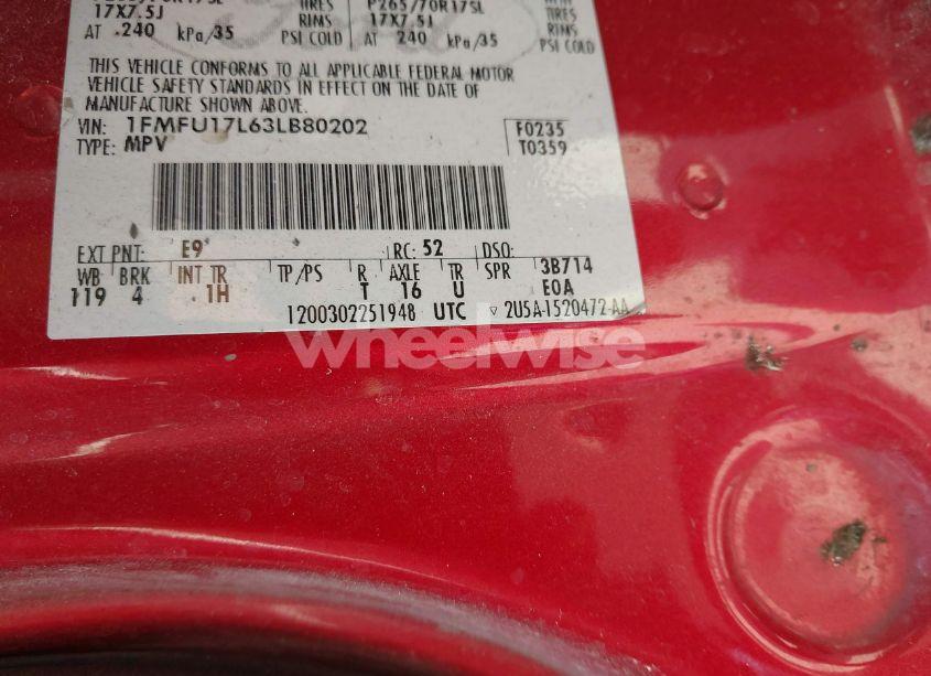 Photo 9 of 2003 Ford Expedition EDDIE BAUER (VIN 1FMFU17L63LB80202)