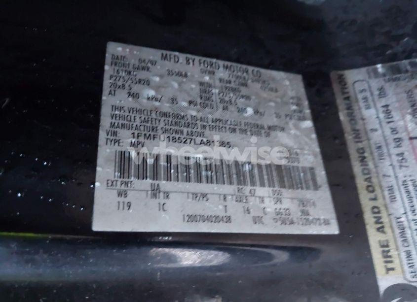 Photo 9 of 2007 Ford Expedition EDDIE BAUER (VIN 1FMFU18527LA81365)