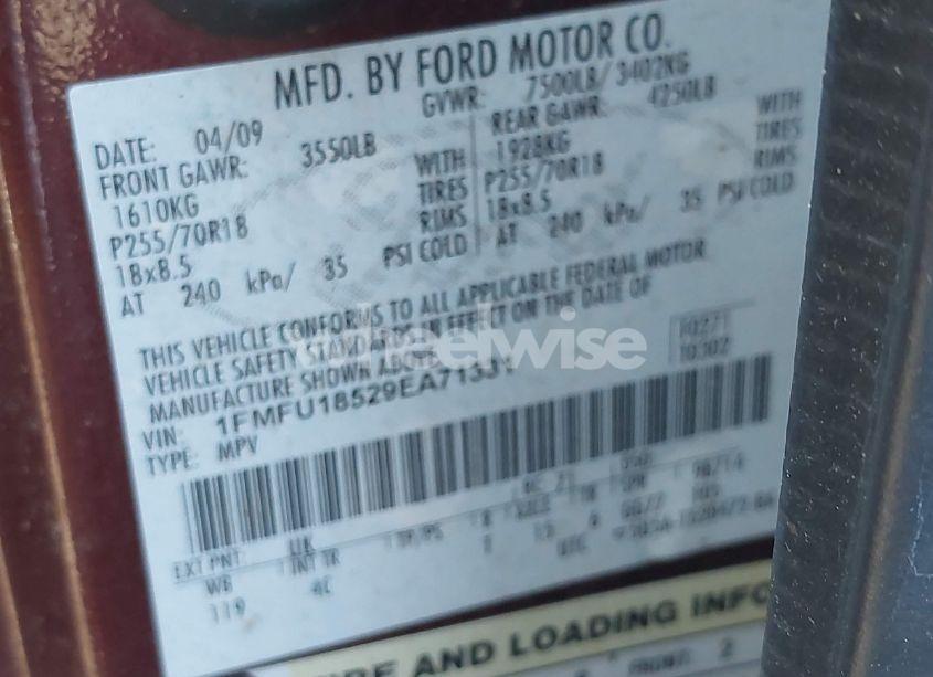 Photo 13 of 2009 Ford Expedition EDDIE BAUER (VIN 1FMFU18529EA71331)