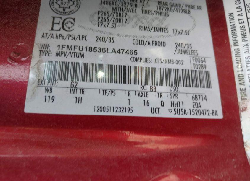 Photo 9 of 2006 Ford Expedition EDDIE BAUER/KING RANCH (VIN 1FMFU18536LA47465)