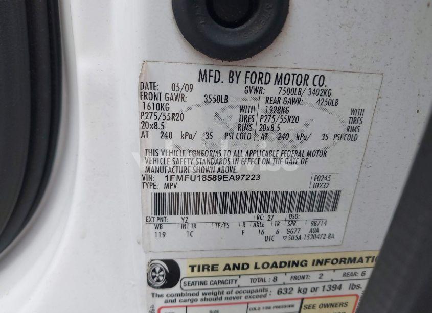 Photo 9 of 2009 Ford Expedition EDDIE BAUER/KING RANCH (VIN 1FMFU18589EA97223)