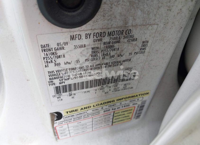 Photo 9 of 2009 Ford Expedition EDDIE BAUER/KING RANCH (VIN 1FMFU18599EB03725)