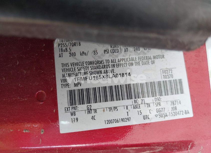 Photo 9 of 2008 Ford Expedition EDDIE BAUER (VIN 1FMFU185X8LA01814)