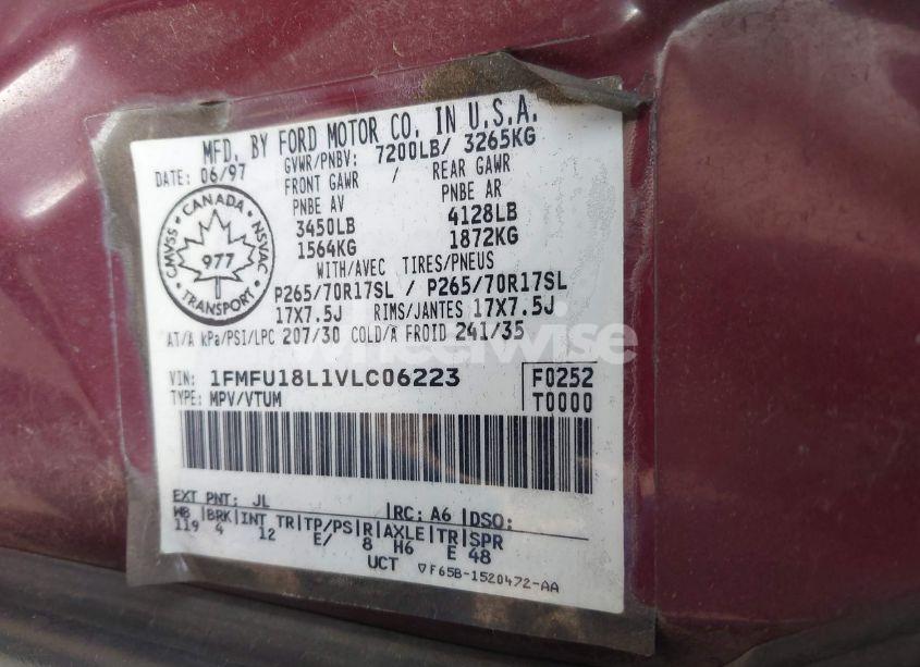 Photo 9 of 1997 Ford Expedition EDDIE BAUER/XLT (VIN 1FMFU18L1VLC06223)