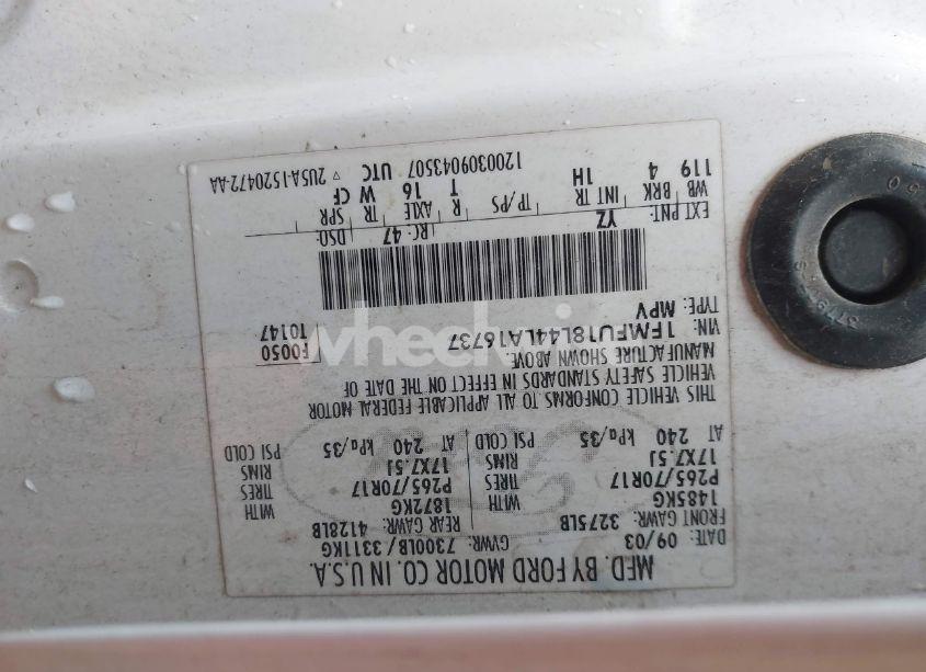 Photo 9 of 2004 Ford Expedition EDDIE BAUER (VIN 1FMFU18L44LA16737)