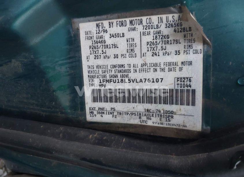 Photo 9 of 1997 Ford Expedition EDDIE BAUER/XLT (VIN 1FMFU18L5VLA76107)