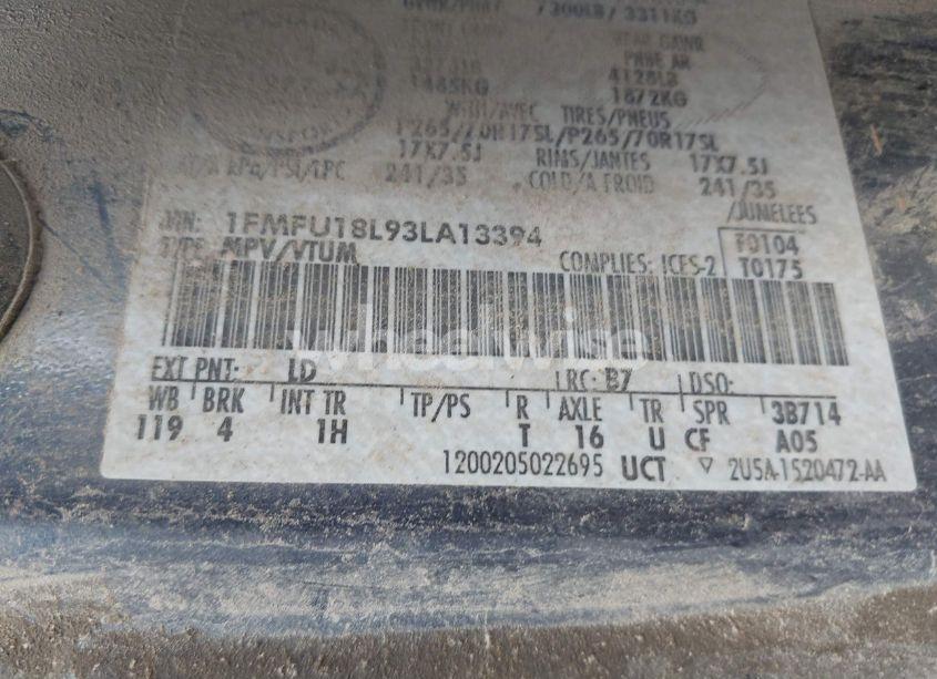 Photo 9 of 2003 Ford Expedition EDDIE BAUER (VIN 1FMFU18L93LA13394)