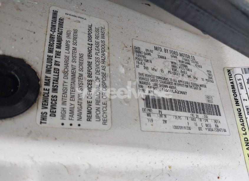 Photo 9 of 2008 Ford Expedition LIMITED (VIN 1FMFU19518LA23697)