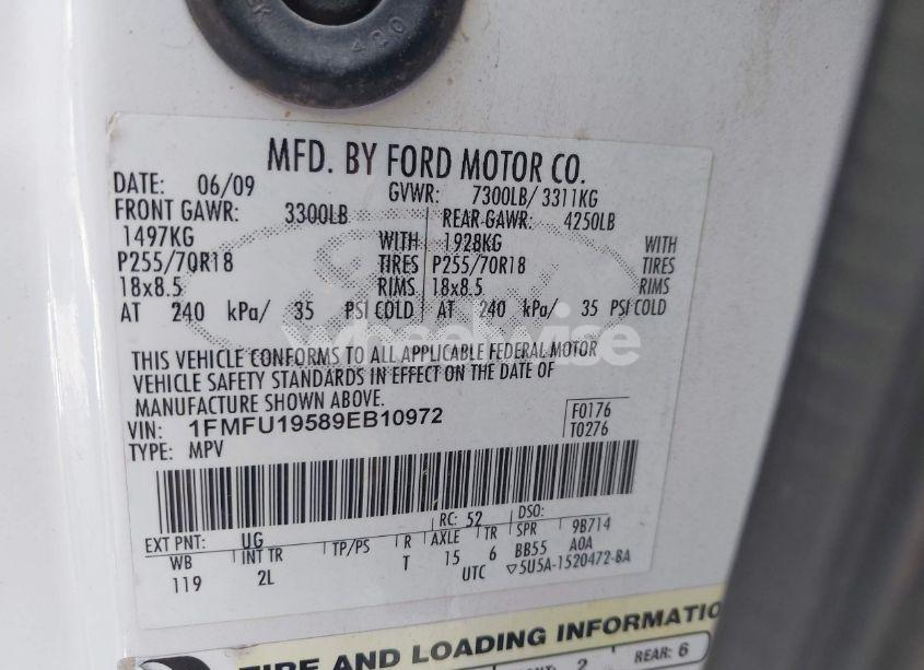 Photo 9 of 2009 Ford Expedition LIMITED (VIN 1FMFU19589EB10972)