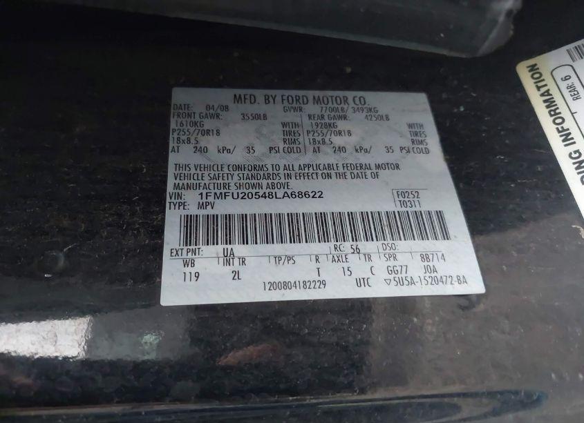 Photo 9 of 2008 Ford Expedition LIMITED (VIN 1FMFU20548LA68622)