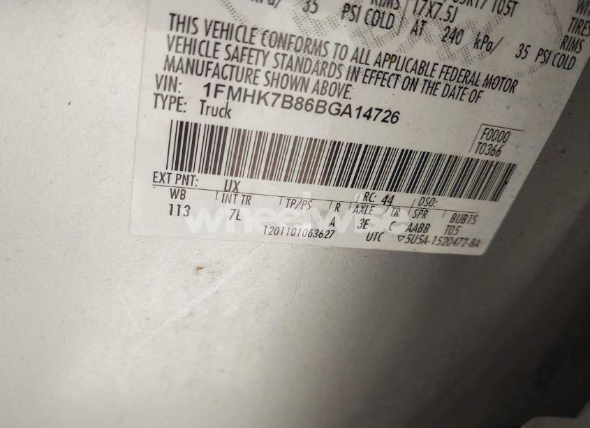 Photo 9 of 2011 Ford Explorer N/A (VIN 1FMHK7B86BGA14726)