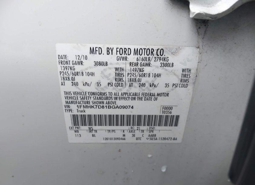 Photo 9 of 2011 Ford Explorer XLT (VIN 1FMHK7D81BGA09074)