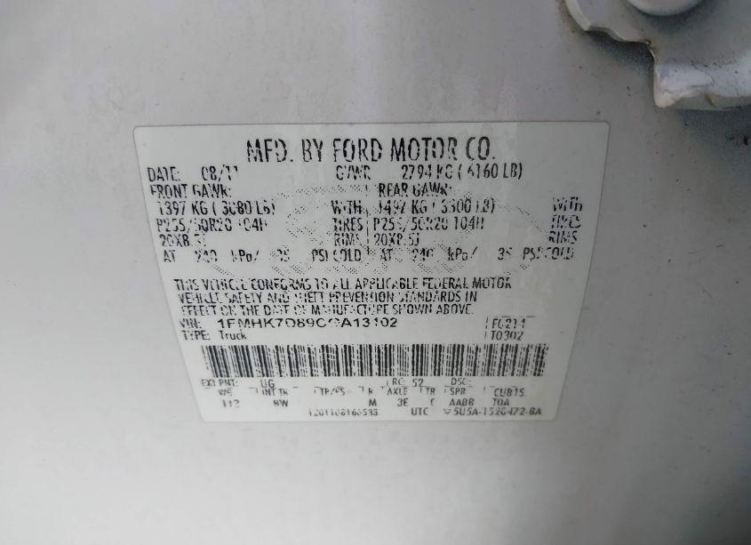 Photo 9 of 2012 Ford Explorer XLT (VIN 1FMHK7D89CGA13102)