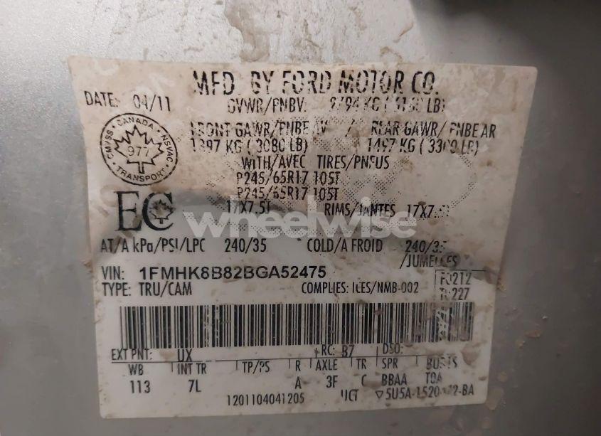 Photo 9 of 2011 Ford Explorer N/A (VIN 1FMHK8B82BGA52475)