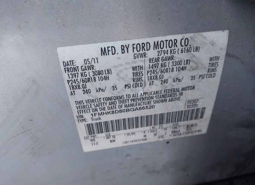 Photo 9 of 2011 Ford Explorer XLT (VIN 1FMHK8D80BGA66520)