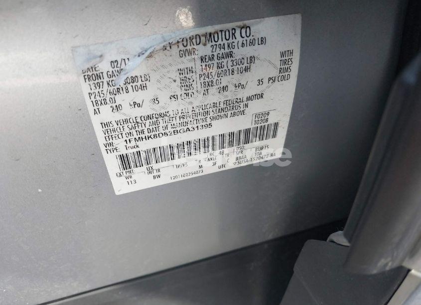 Photo 9 of 2011 Ford Explorer XLT (VIN 1FMHK8D82BGA31395)