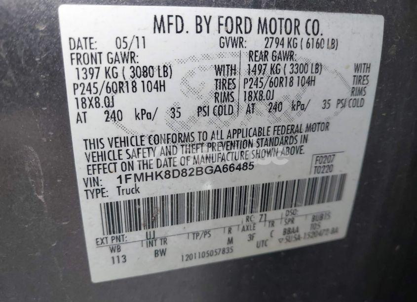 Photo 9 of 2011 Ford Explorer XLT (VIN 1FMHK8D82BGA66485)