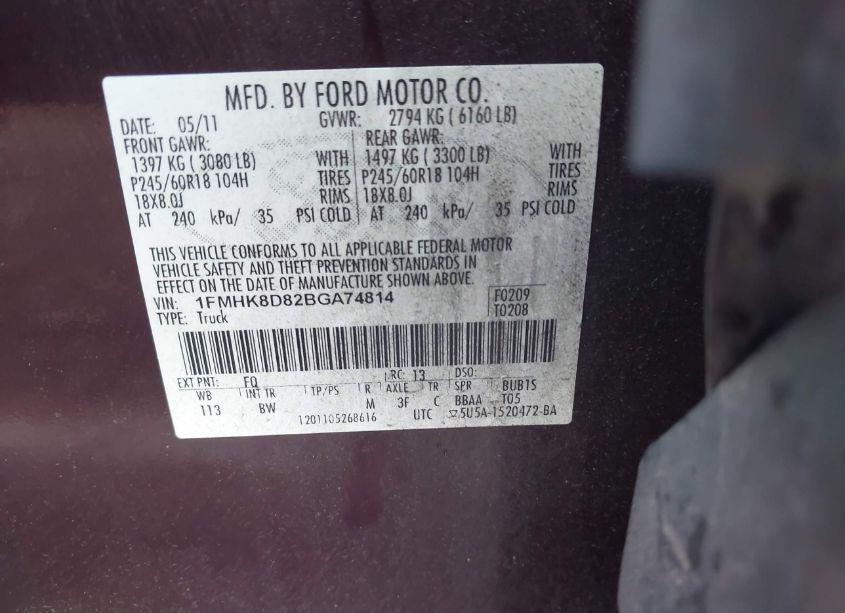 Photo 9 of 2011 Ford Explorer XLT (VIN 1FMHK8D82BGA74814)