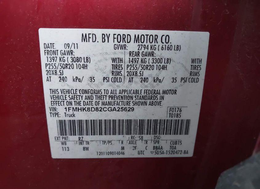 Photo 9 of 2012 Ford Explorer XLT (VIN 1FMHK8D82CGA25629)